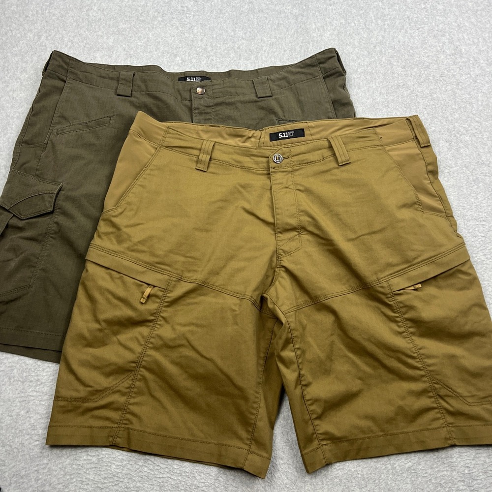Lot of 2 511 Tactical Cargo Shorts Mens 44 Brown Green 11" Apex + Stryke Ripstop